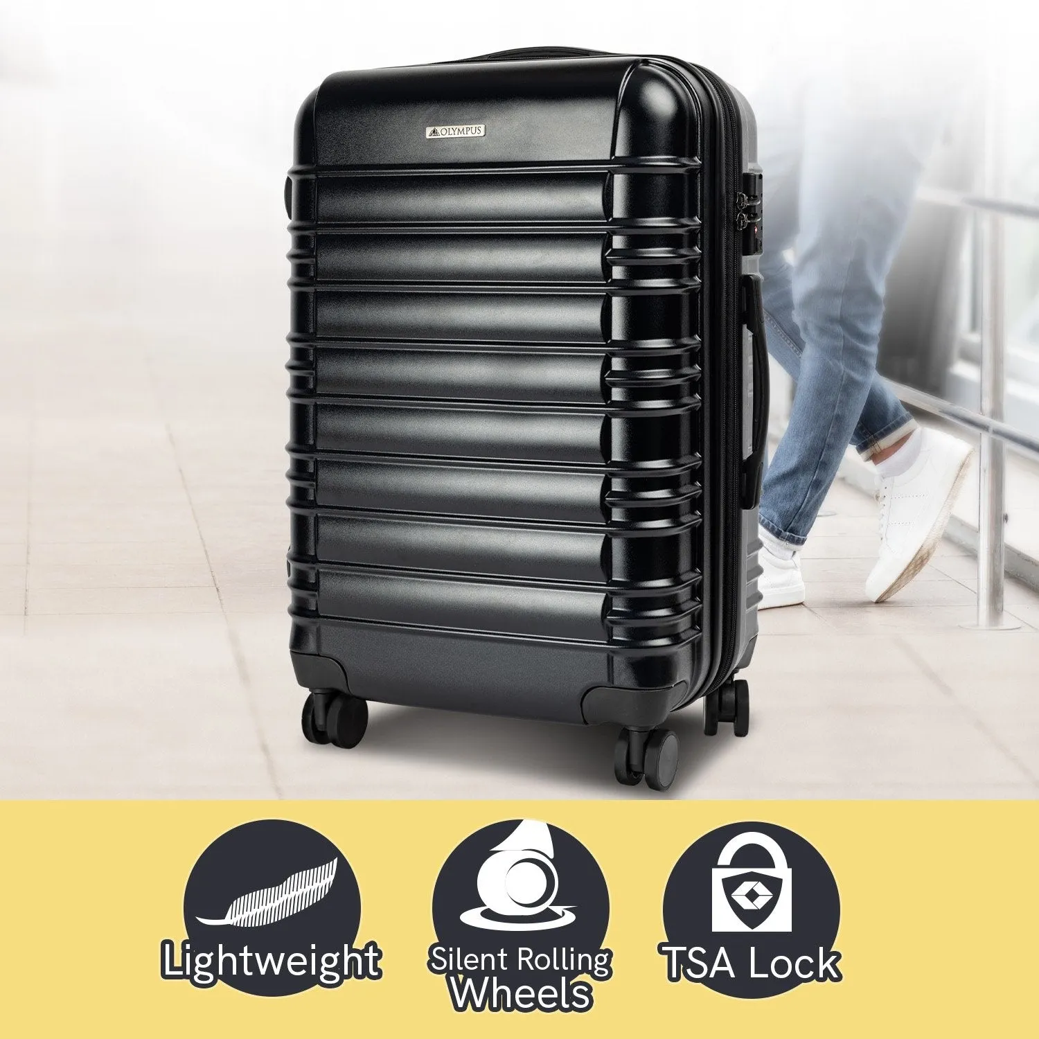 Olympus Noctis Suitcase 24" Hard Shell ABS PC (Stygian Black)