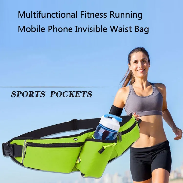 Outdoor Sports Water Bottle Waist Bag Multifunctional Fitness Running Mobile Phone Invisible Waist Bag(Black)