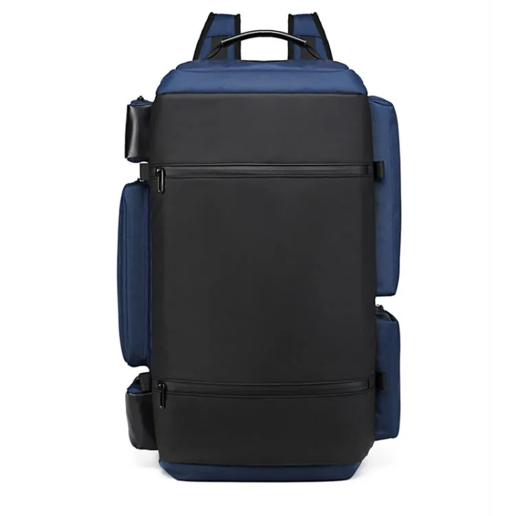 Ozuko 9326 Men Outdoor Multifunctional Anti-theft Backpack Sports Waterproof Travel Shoulders Bag with External USB Charging Port(Dark Blue)