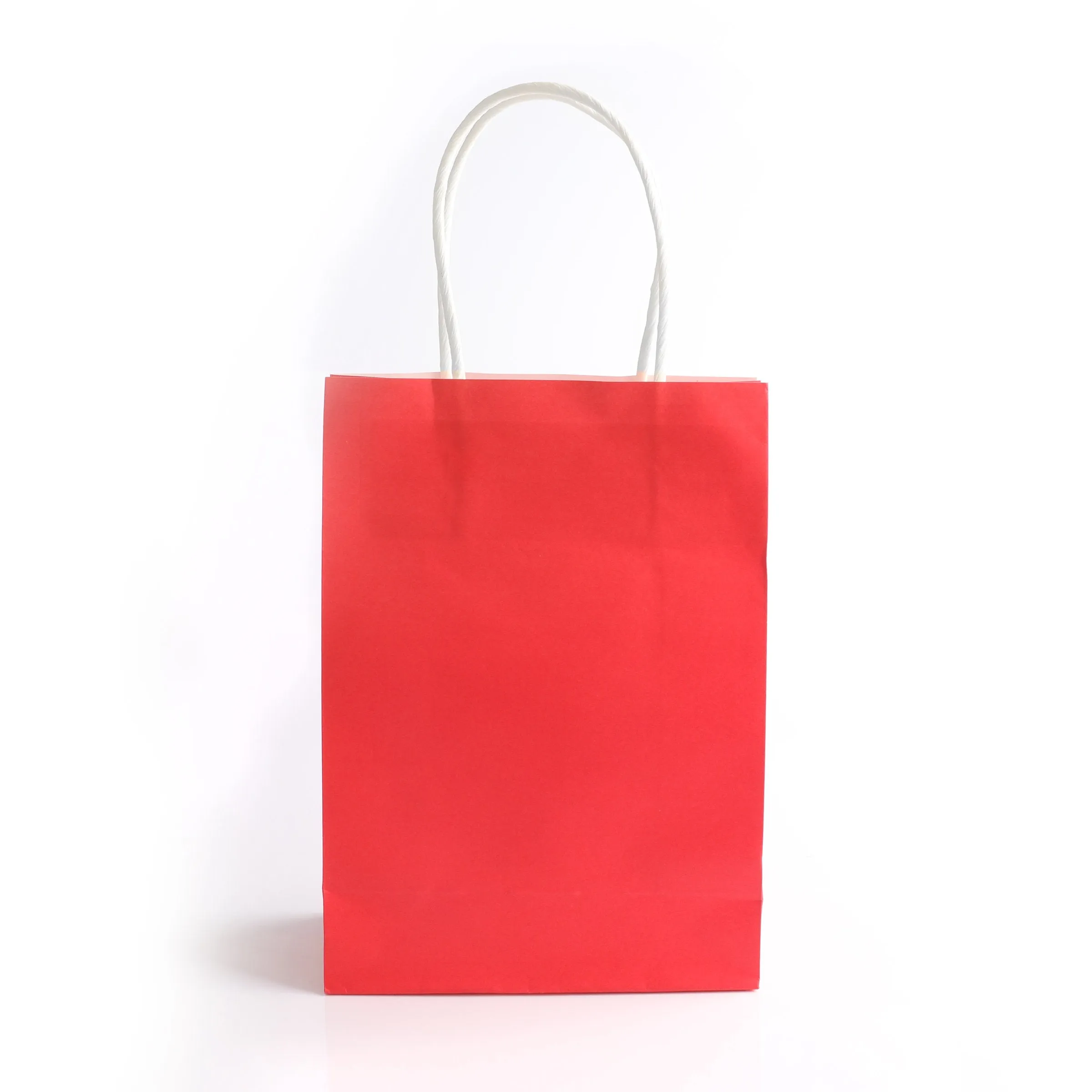 Paper Bag With Handles Single Red 6 Pack - Gift Wrapping Party Supplies Carry Bag Boutique Bulk