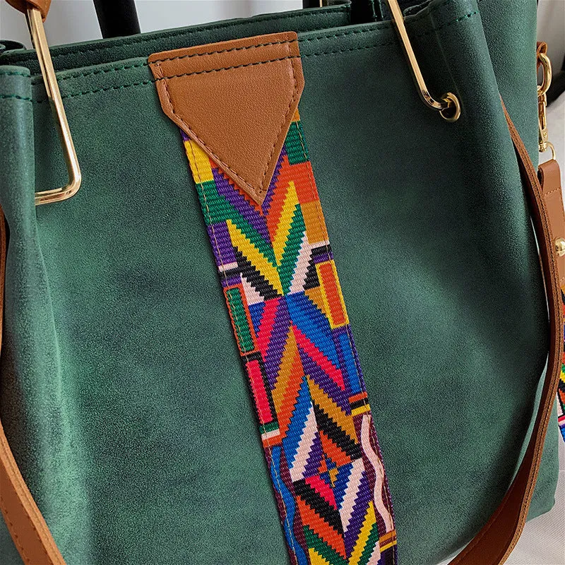 Paziye Colorful Striped Square Crossbody Bag