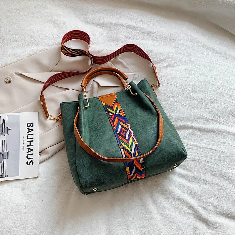 Paziye Colorful Striped Square Crossbody Bag