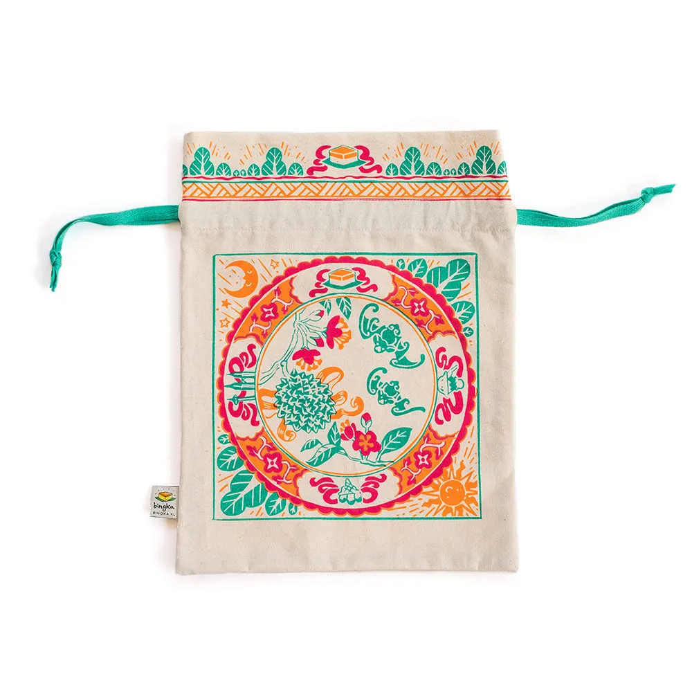 Peranakan Tiles Bat Drawstring Gift Bag (Big)