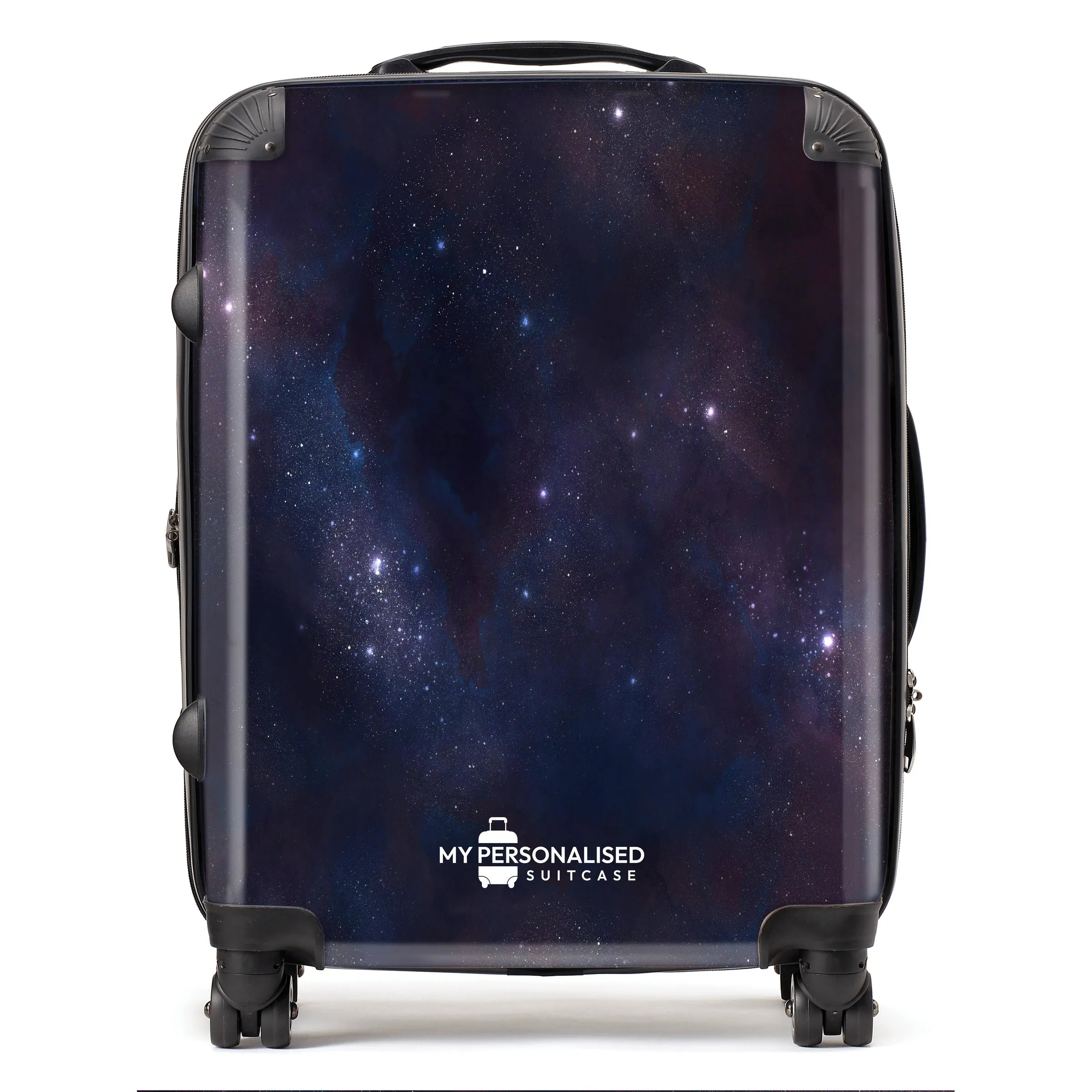 Personalised Awash with Stars Dark Purple and Blue Suitcase