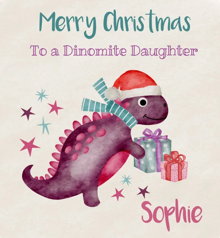 Personalised Christmas Gift Bag Dinosaur, Grandson Christmas, Granddaughter Christmas, Gift Bag Son, Daughter Secret Santa