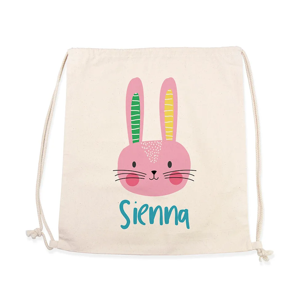 Personalised Rabbit Cotton Nursery Bag