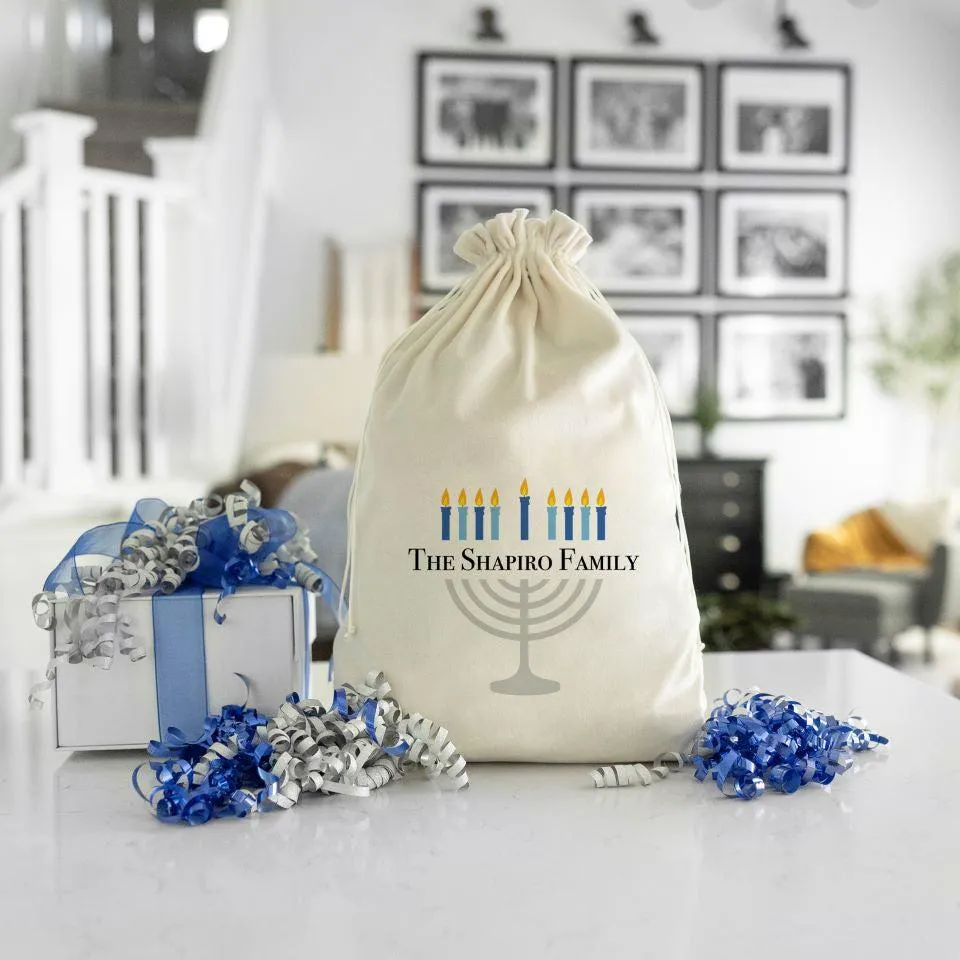 Personalized Velvet Hanukkah Gift Bags