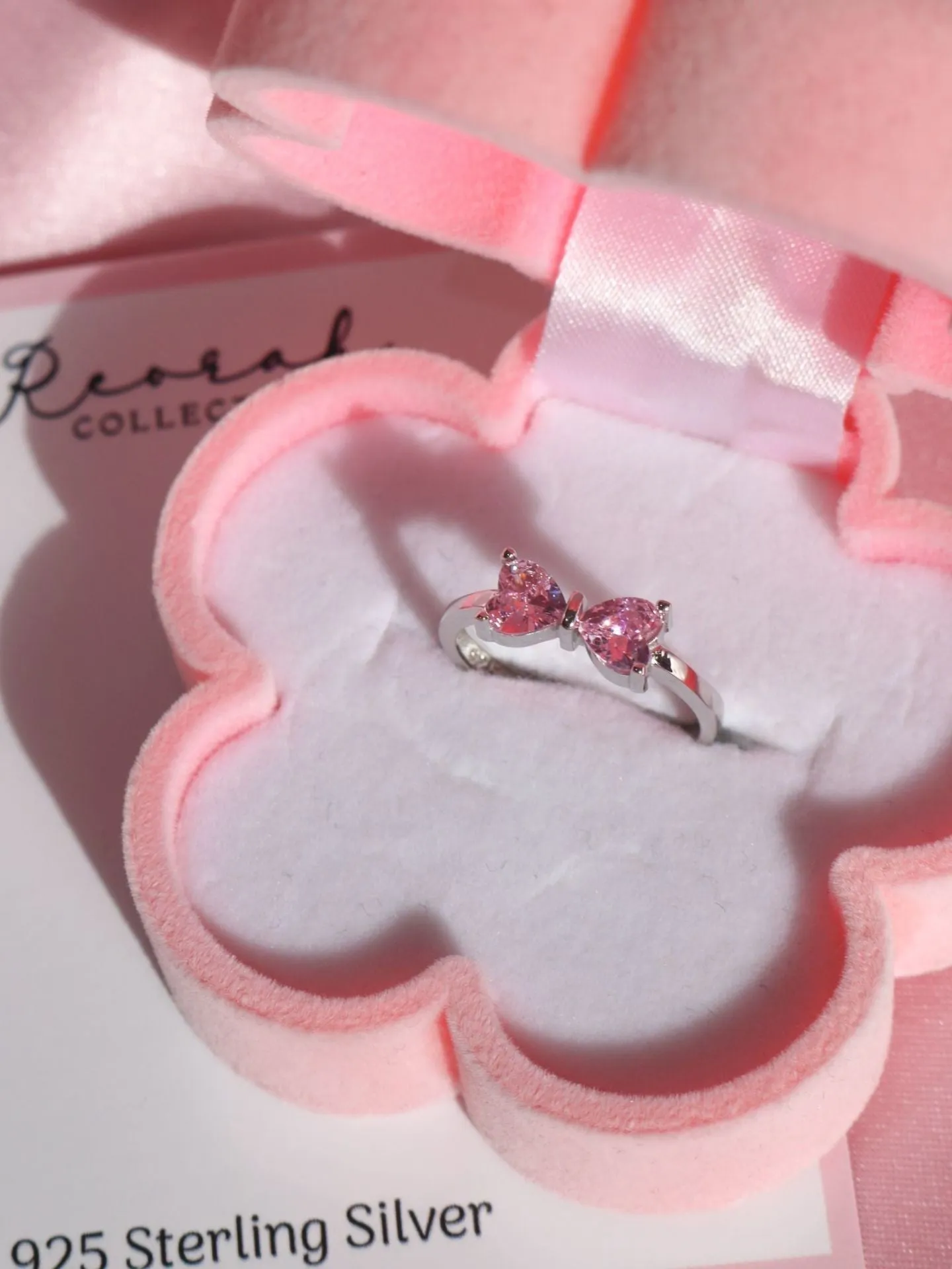 Pink Ribbon Ring, 925 Sterling Silver