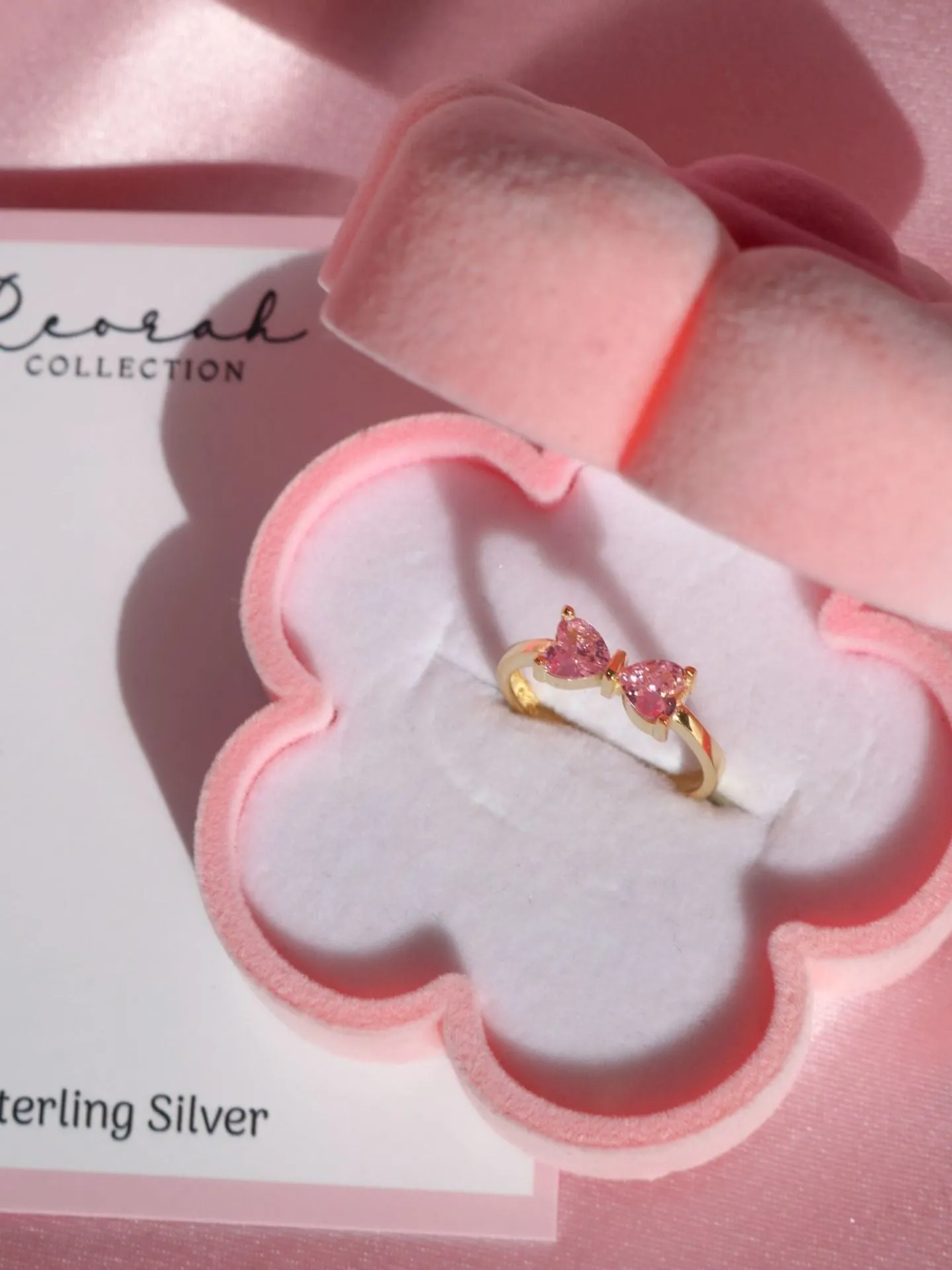 Pink Ribbon Ring, 925 Sterling Silver