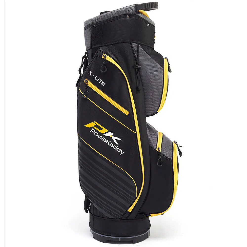 PowaKaddy X-Lite Edition Cart Bag - Black/Gun Metal/Yellow