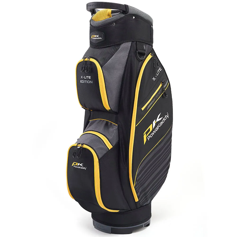 PowaKaddy X-Lite Edition Cart Bag - Black/Gun Metal/Yellow