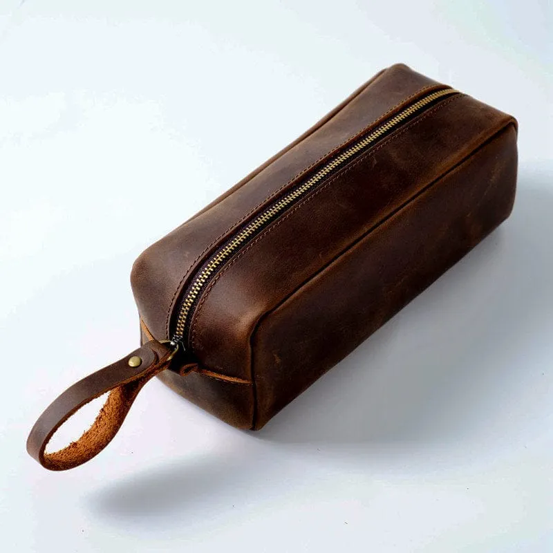 Practical Leather Pencil Case Pen Bag Box