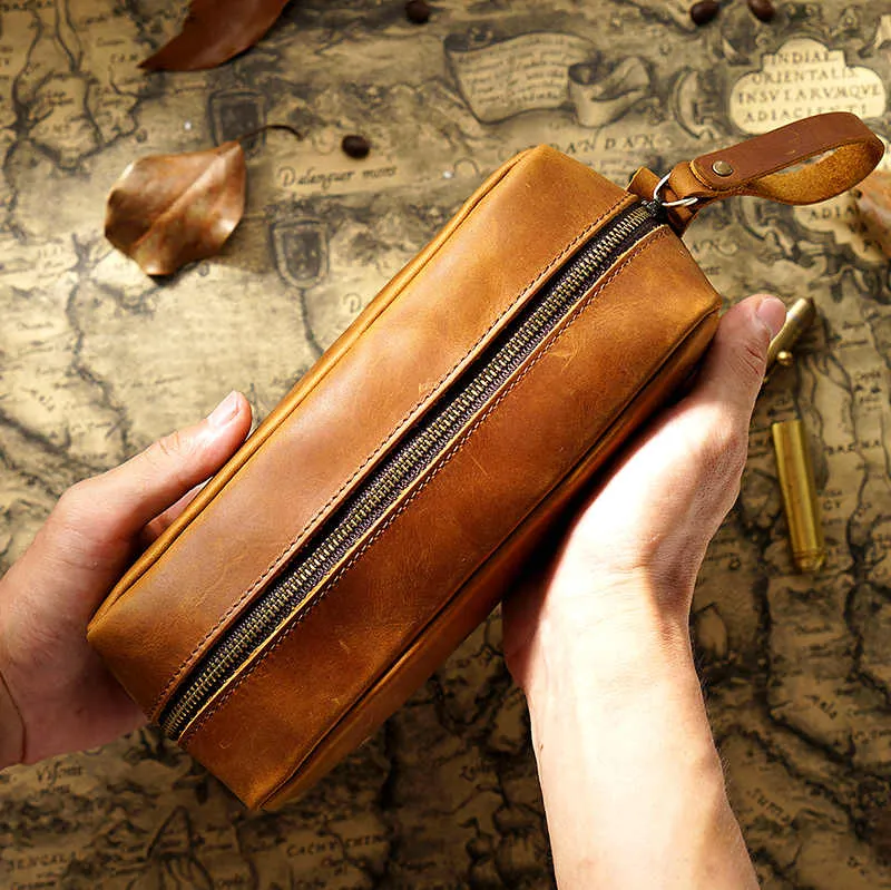 Practical Leather Pencil Case Pen Bag Box