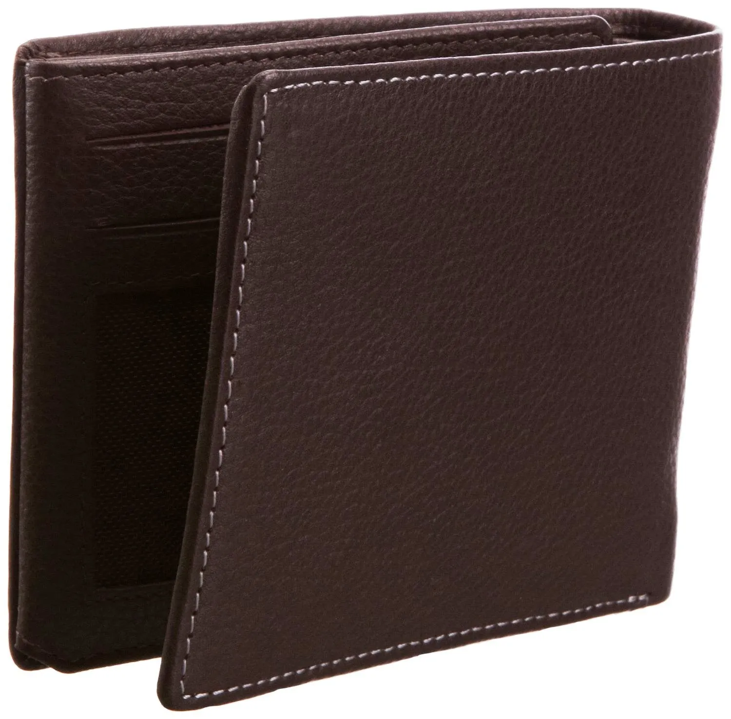 Pratico - mens ID pullout leather trifold wallet #GW51 Brown