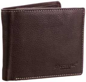 Pratico - mens ID pullout leather trifold wallet #GW51 Brown