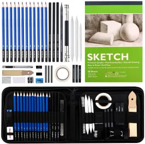 Professional Art Supply Set, Sketching and Drawing - 37 Pieces