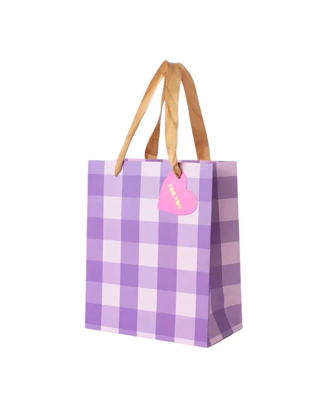 Purple Gingham Gift Bags