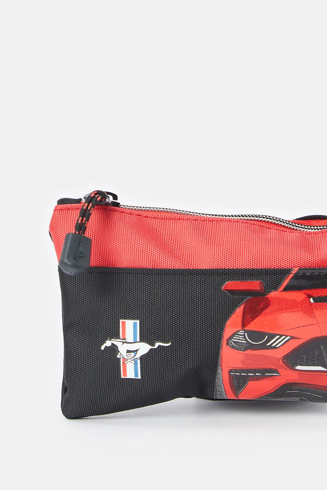 Red And Black Mustang Print Pencil Case