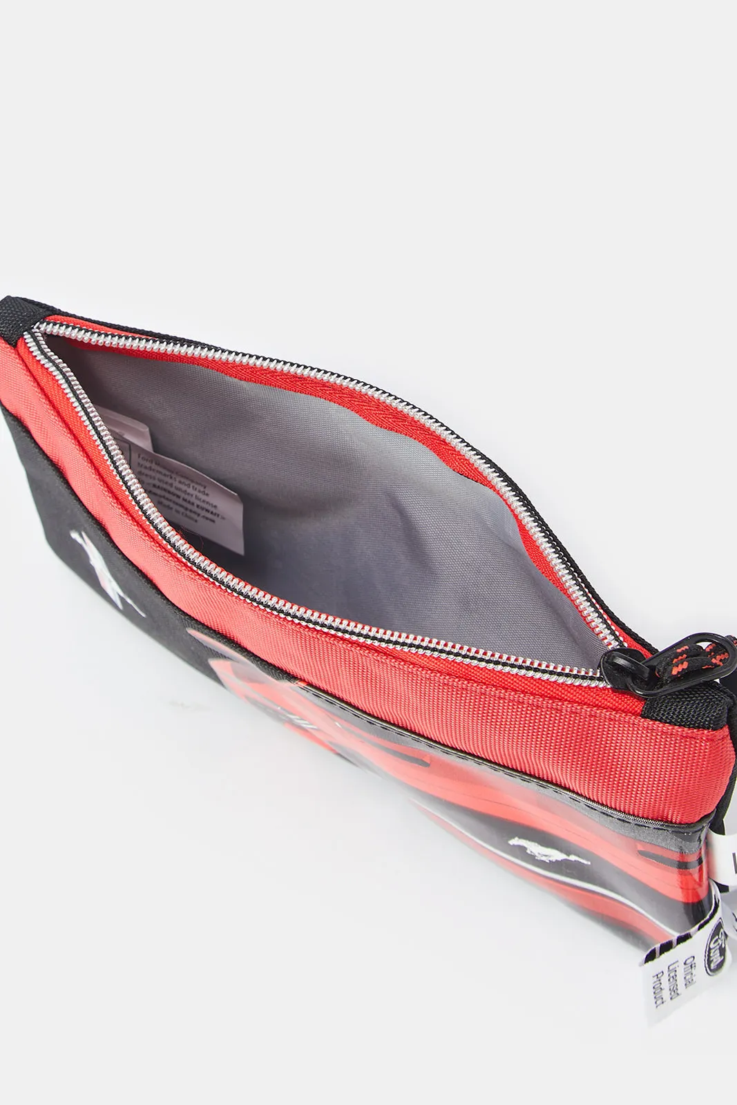 Red And Black Mustang Print Pencil Case