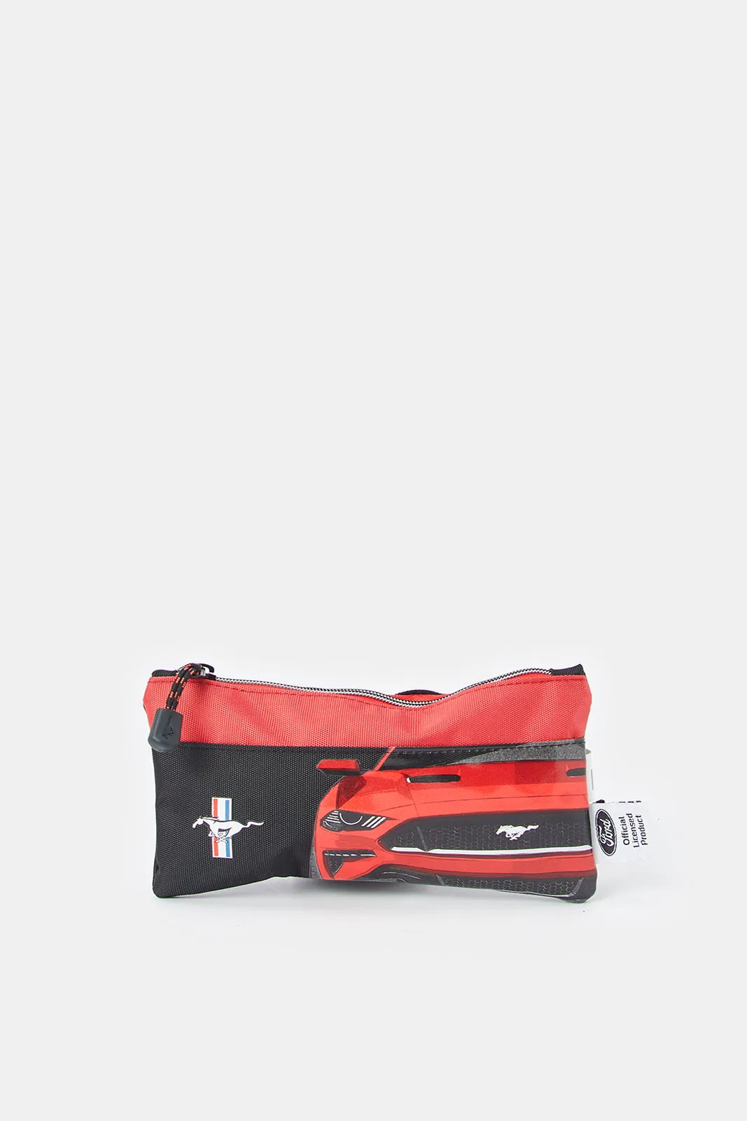 Red And Black Mustang Print Pencil Case