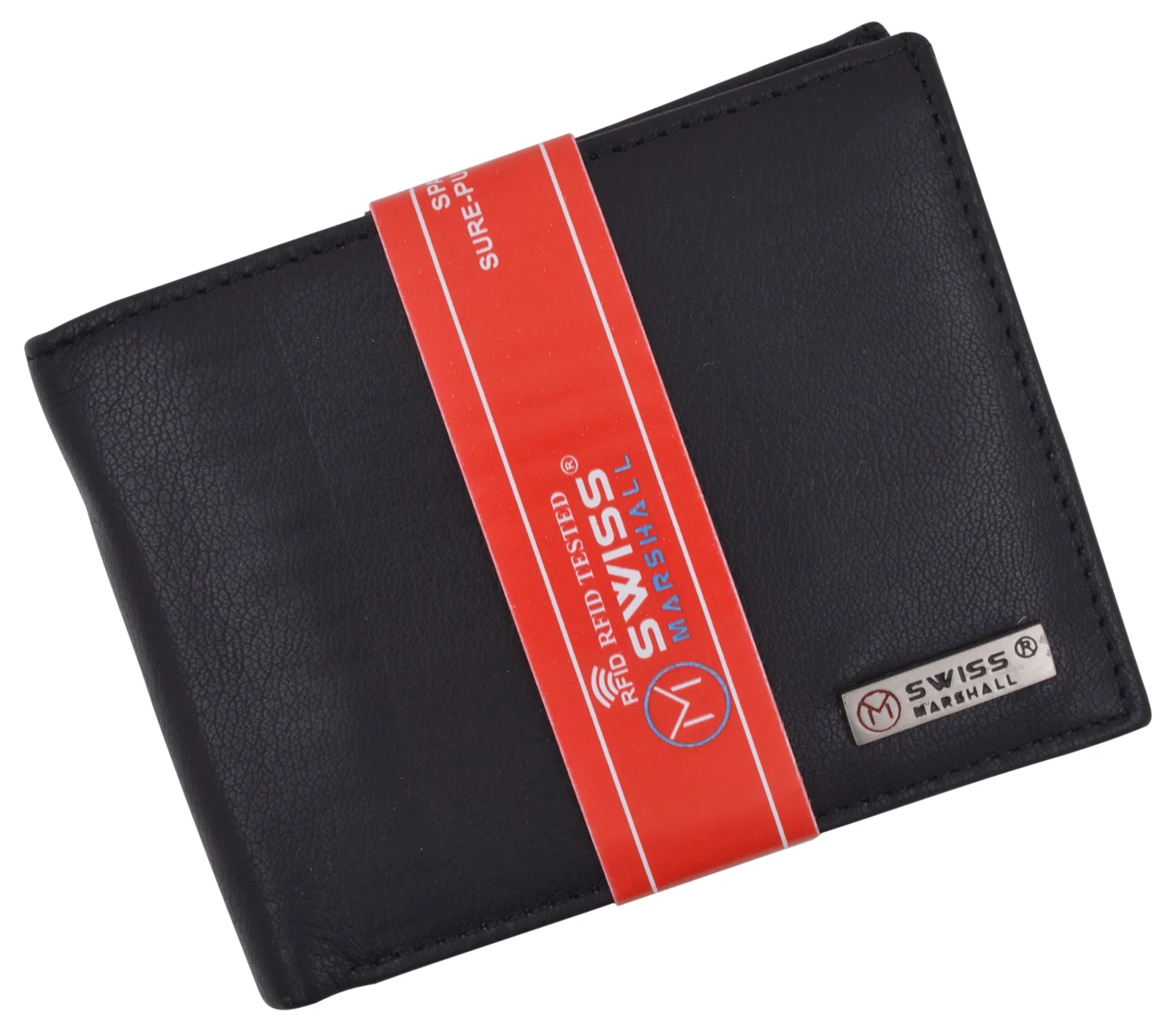 RFID Security Blocking Men's Slim Bifold Credit Card ID Leather Wallet Logo