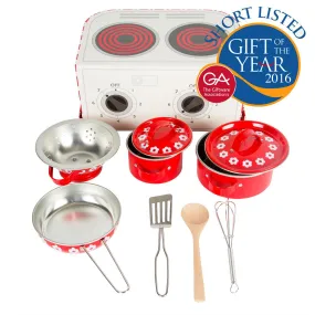 RJB Stone Red Daisies Kids Kitchen Cooking Box Set