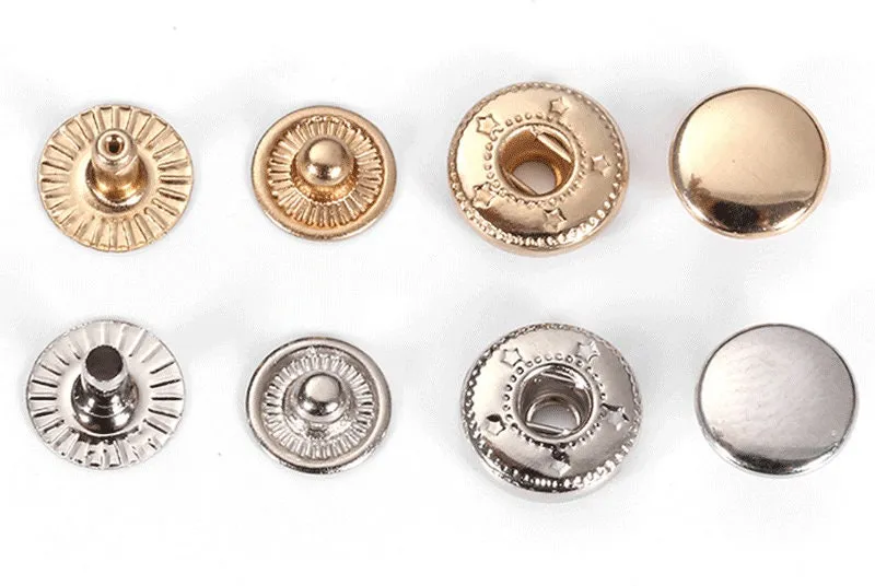 Round Metal S Spring Snap Rivet Button Fastener Closure Press Stud Popper Tich Silver Gold Craft Leather Bag Backpack Coat Shirt Diary