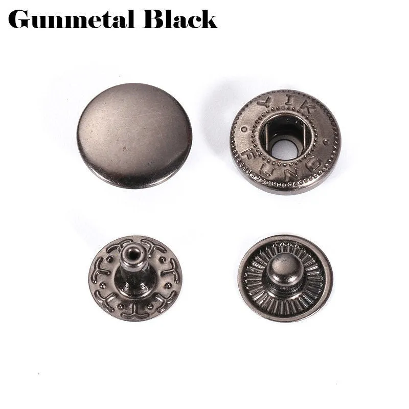 Round Metal S Spring Snap Rivet Button Fastener Closure Press Stud Popper Tich Silver Gold Craft Leather Bag Backpack Coat Shirt Diary