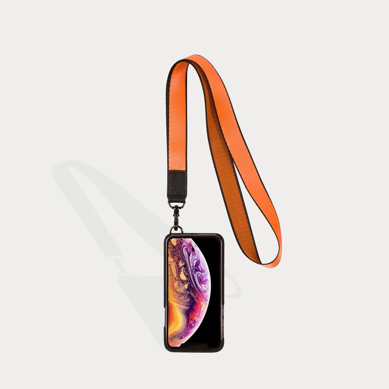 Ryder Wallet Lanyard - Orange/ Pewter