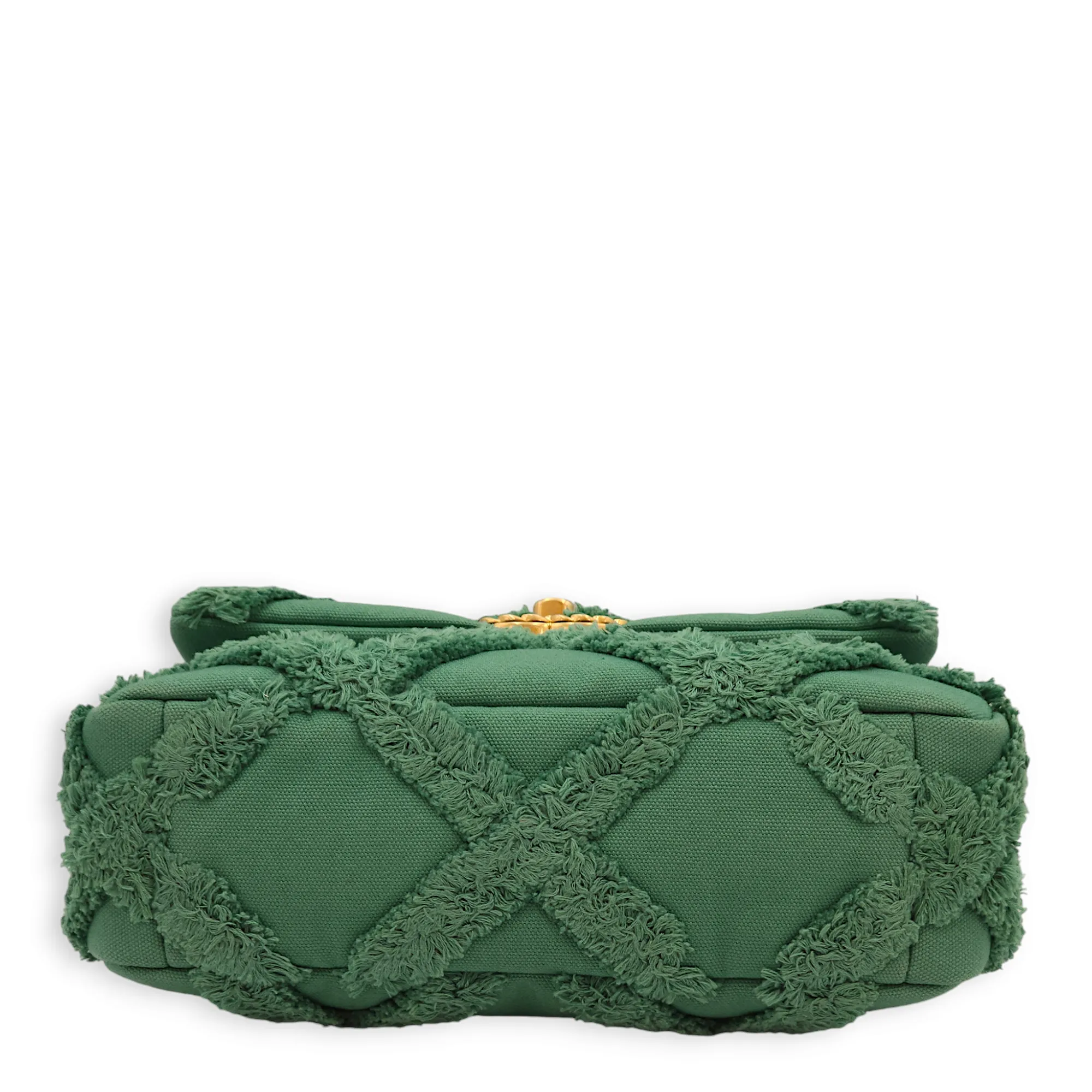 S19 Flap Small Green Shoulder Bag in Fabric, 3-Tone hardware