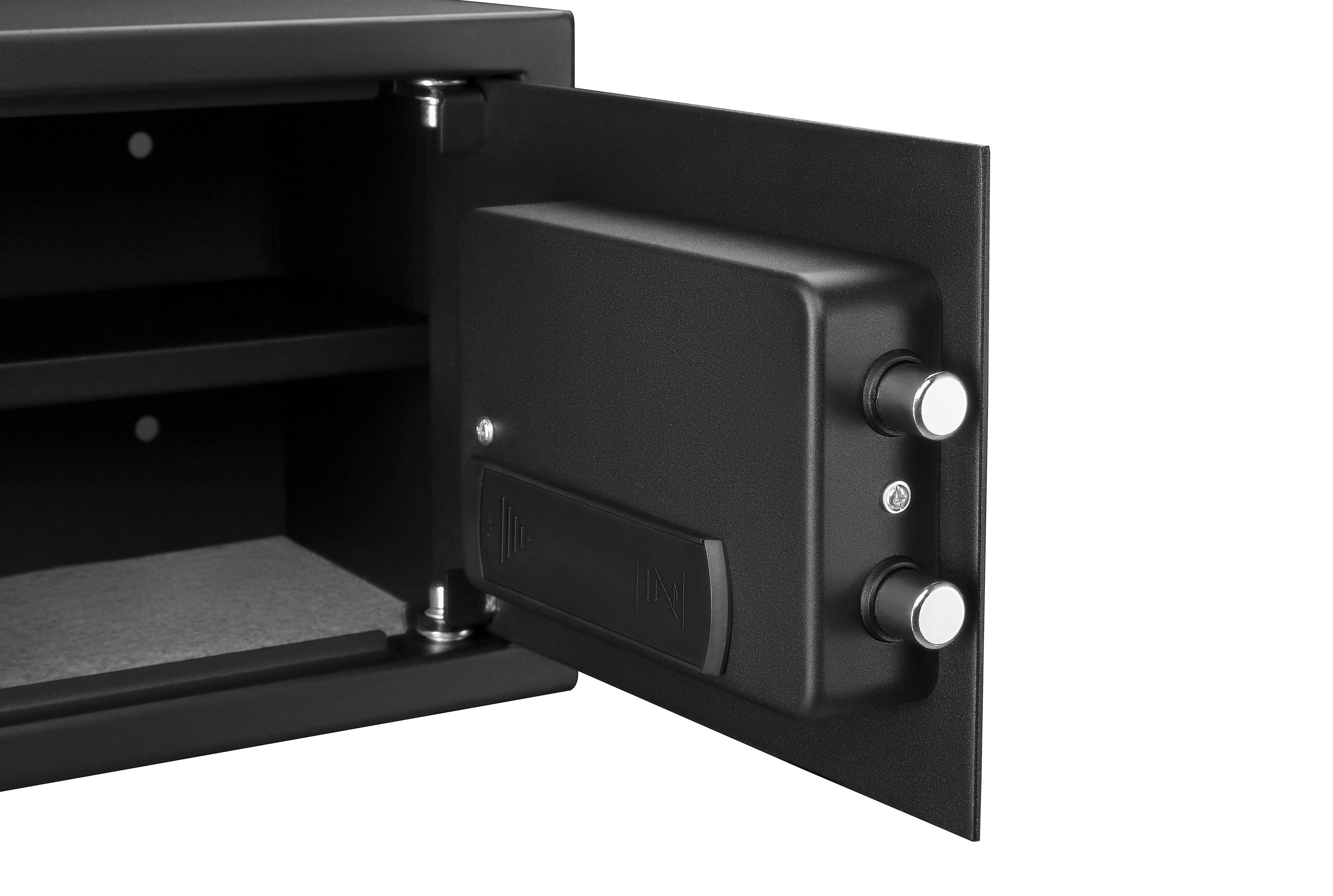 Safe with Electronic Lock, Backup Key, 1 Shelf, Black