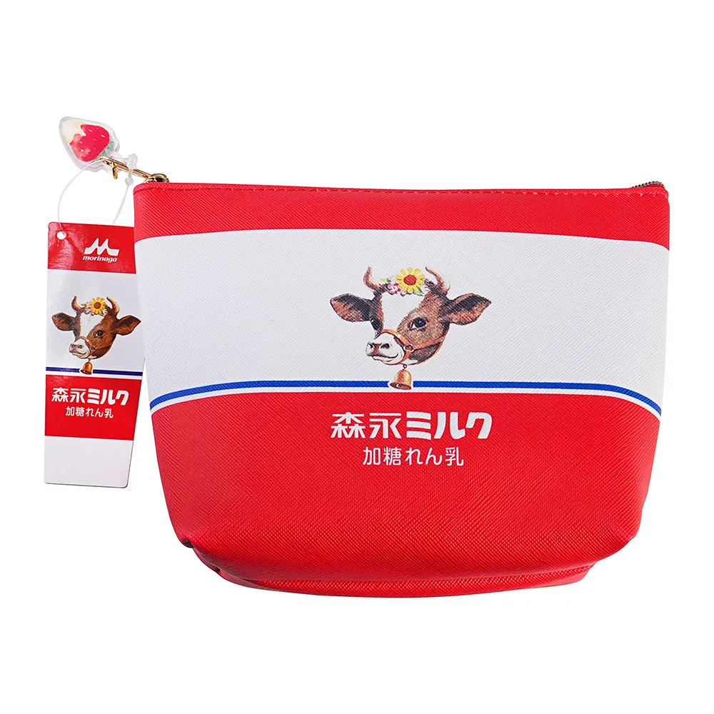 Sakamoto Morinaga milk co-branded series, boat-shaped pencil case, strawberry, condensed milk, 2 styles in total, travel storage bag, cosmetic bag, daily necessities