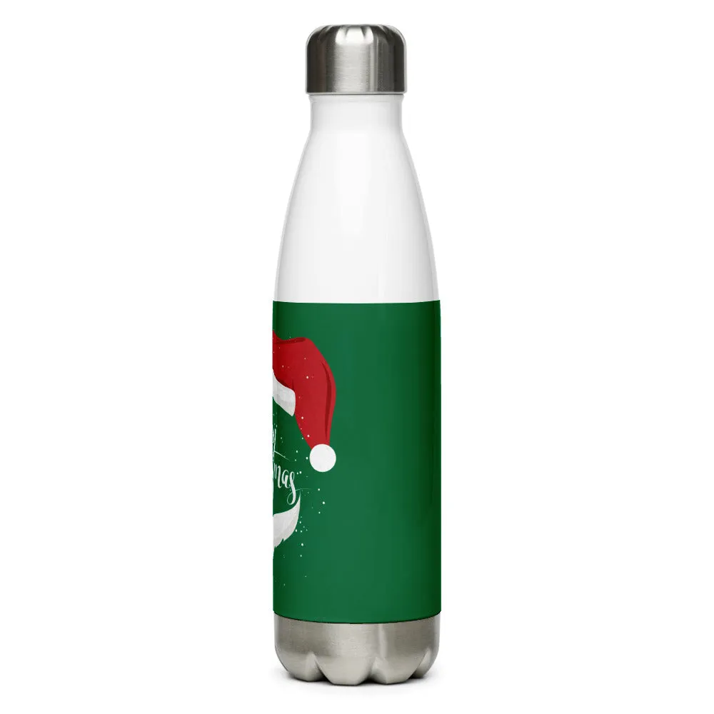 Santa Merry Christmas Stainless Steel Water Bottle