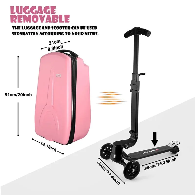 Scooter Suitcase - Rolling Luggage with Built-in Skateboard