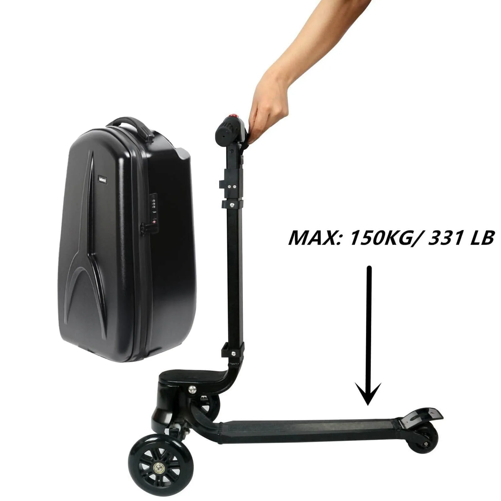 Scooter Suitcase - Rolling Luggage with Built-in Skateboard