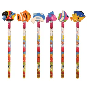 Sealife Pencil with Eraser - Assorted - Each