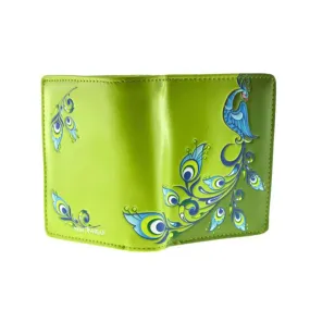 Shagwear Two Tone Peacock Small Lime Zipper Wallet