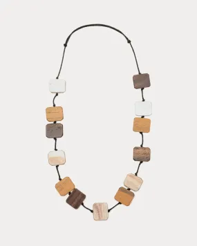 Shelby Wood Necklace Brown Multi