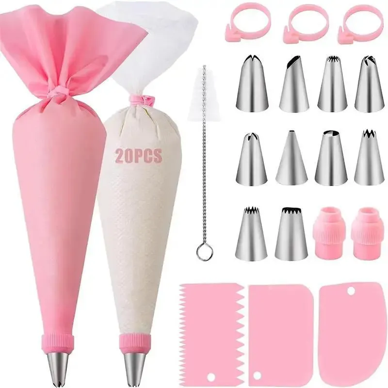 Silicone Cake decorating bag stainless steel decorating tip set cake decorating nozzle Kitchen DIY Cake baking tools