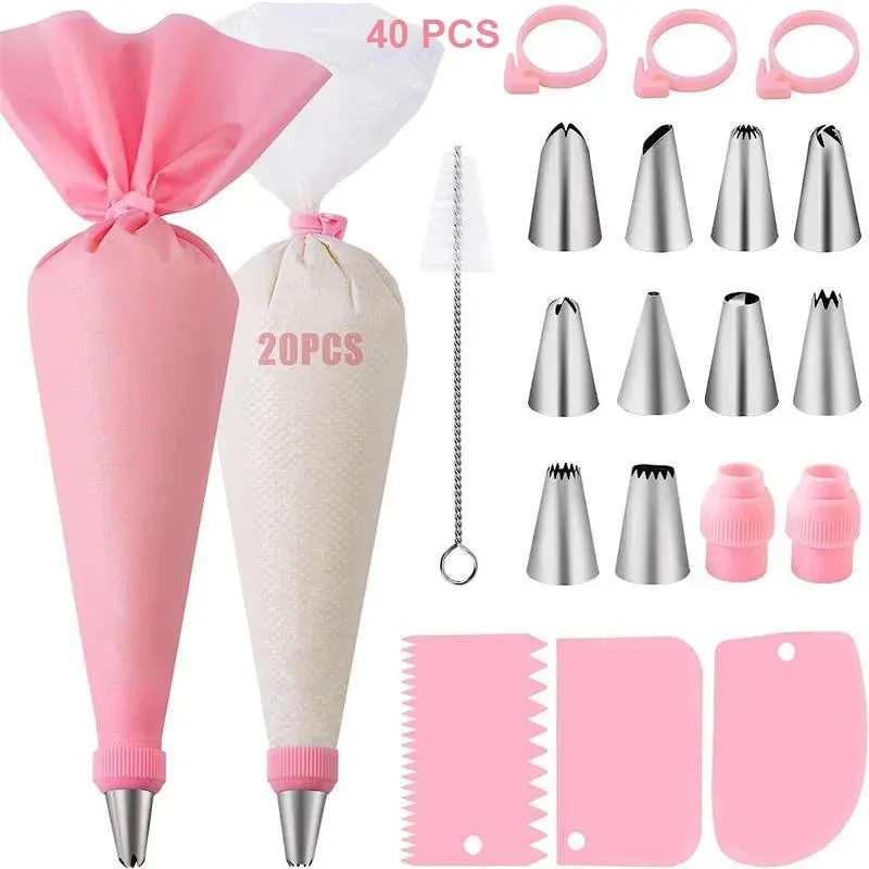 Silicone Cake decorating bag stainless steel decorating tip set cake decorating nozzle Kitchen DIY Cake baking tools