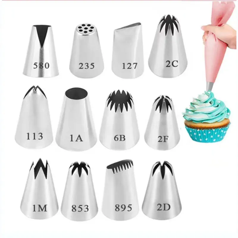 Silicone Cake decorating bag stainless steel decorating tip set cake decorating nozzle Kitchen DIY Cake baking tools