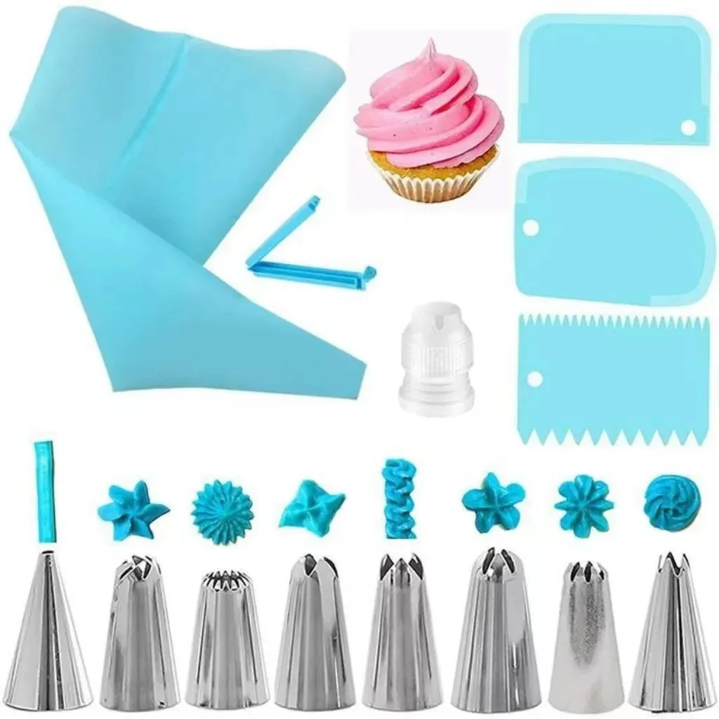 Silicone Cake decorating bag stainless steel decorating tip set cake decorating nozzle Kitchen DIY Cake baking tools