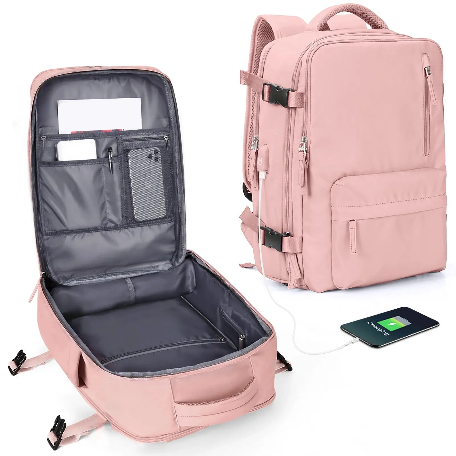 Sleek Business Travel Backpack with USB Port