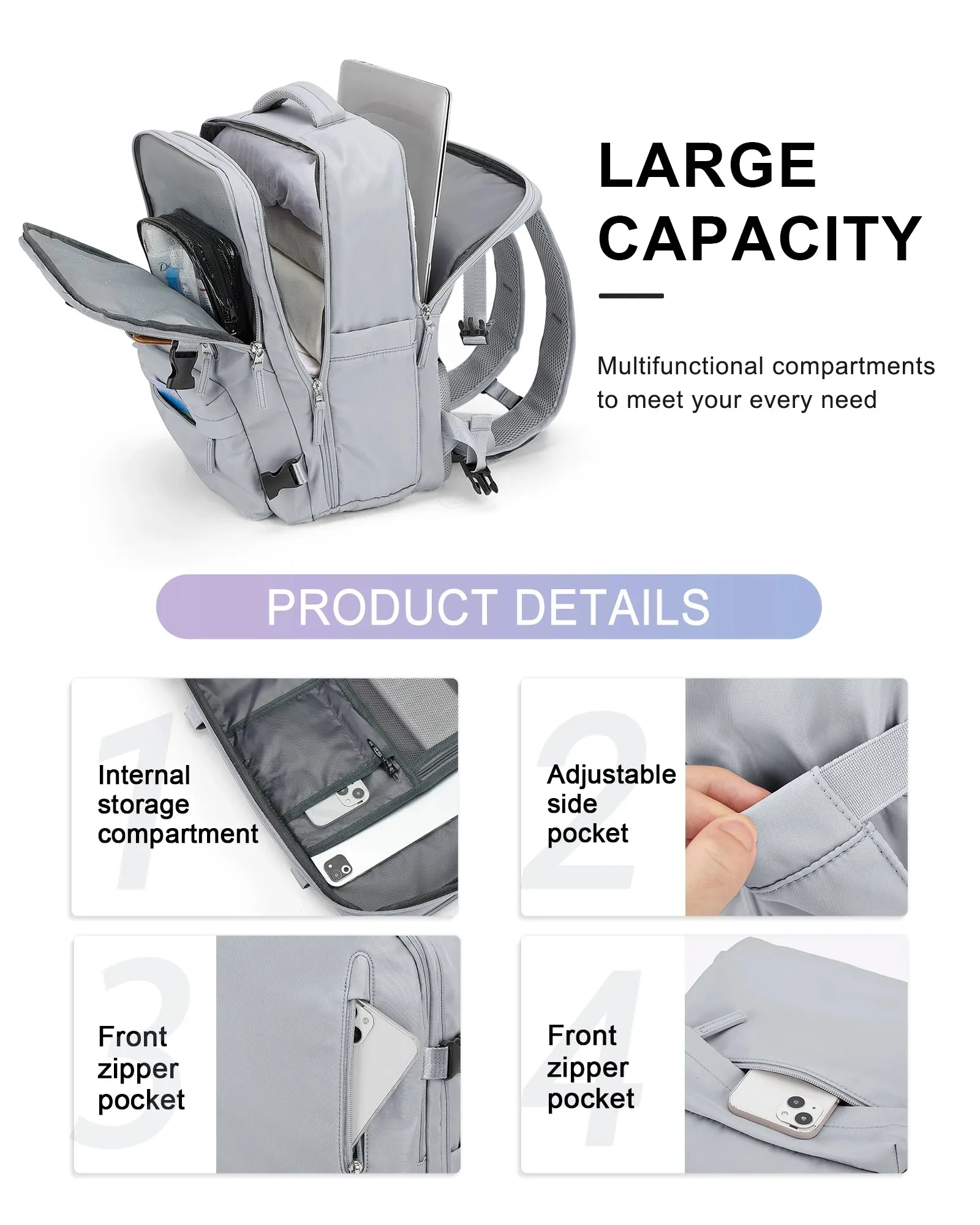 Sleek Business Travel Backpack with USB Port