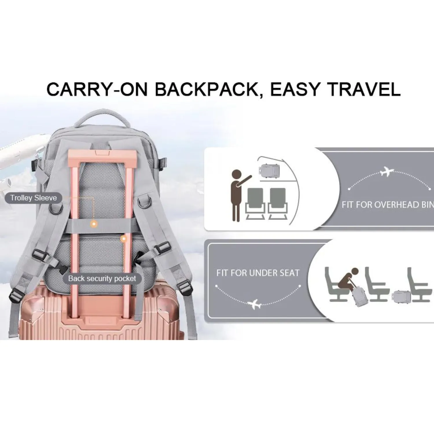 Sleek Business Travel Backpack with USB Port