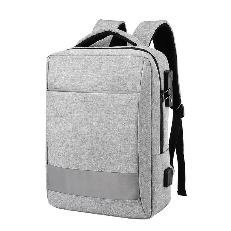 Smart Anti-Theft Lock Backpack With USB Charging Ports Bag- Ash