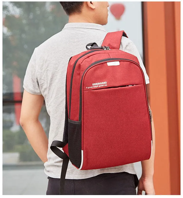 Smart Business Anti-Theft Lock Bag With USB Charging Port- Red