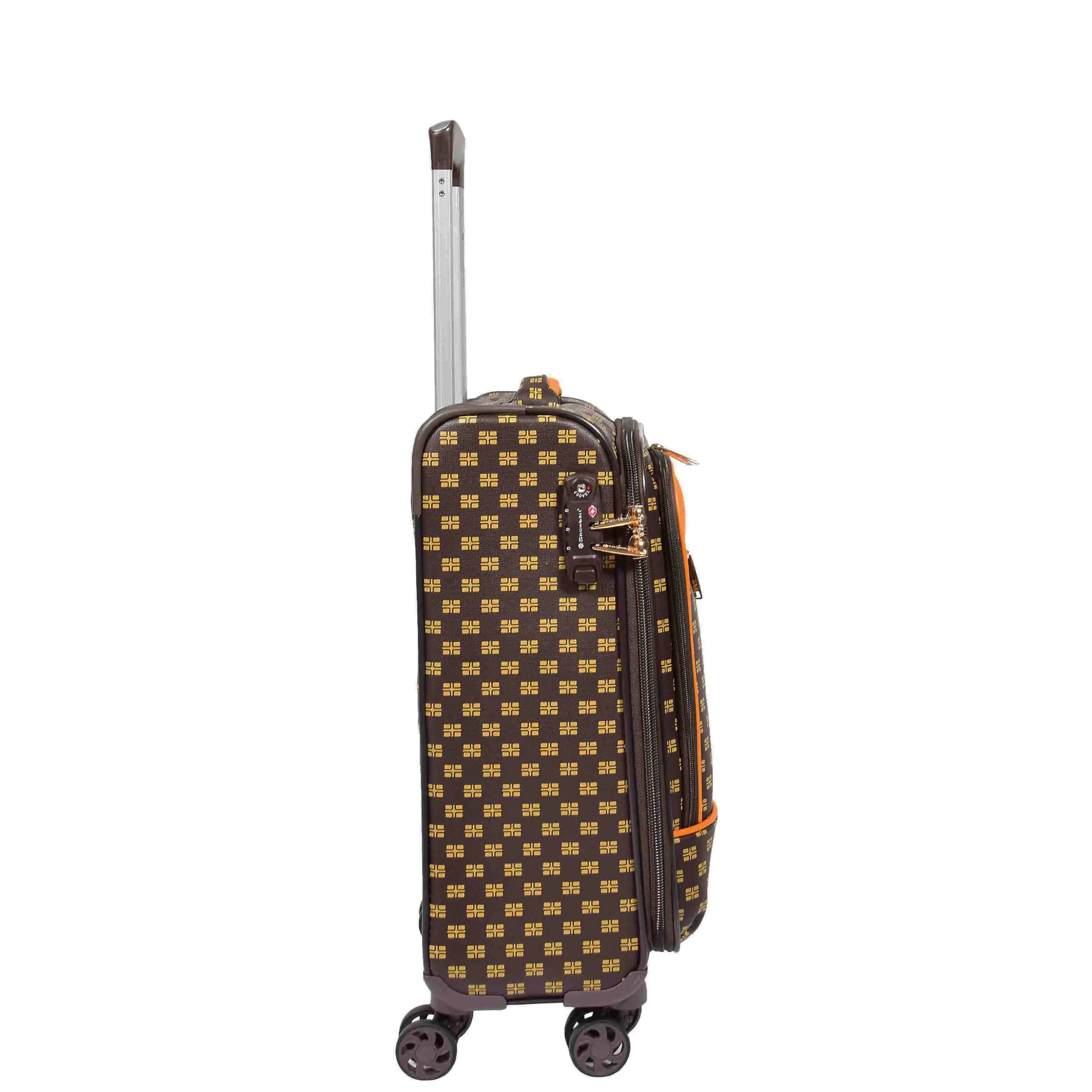 Soft Case 4 Wheeled Expandable PVC Luggage Nagasaki Brown