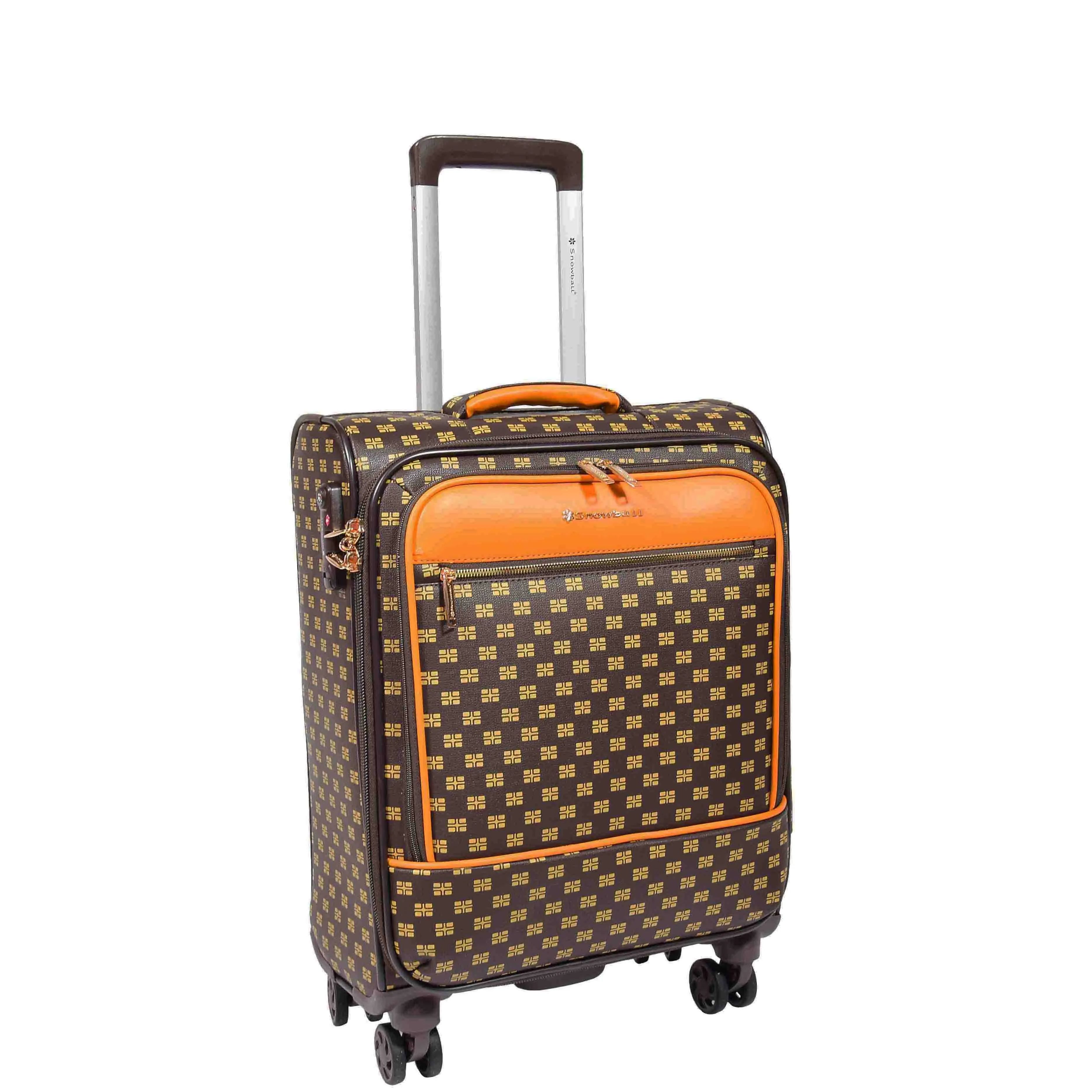 Soft Case 4 Wheeled Expandable PVC Luggage Nagasaki Brown