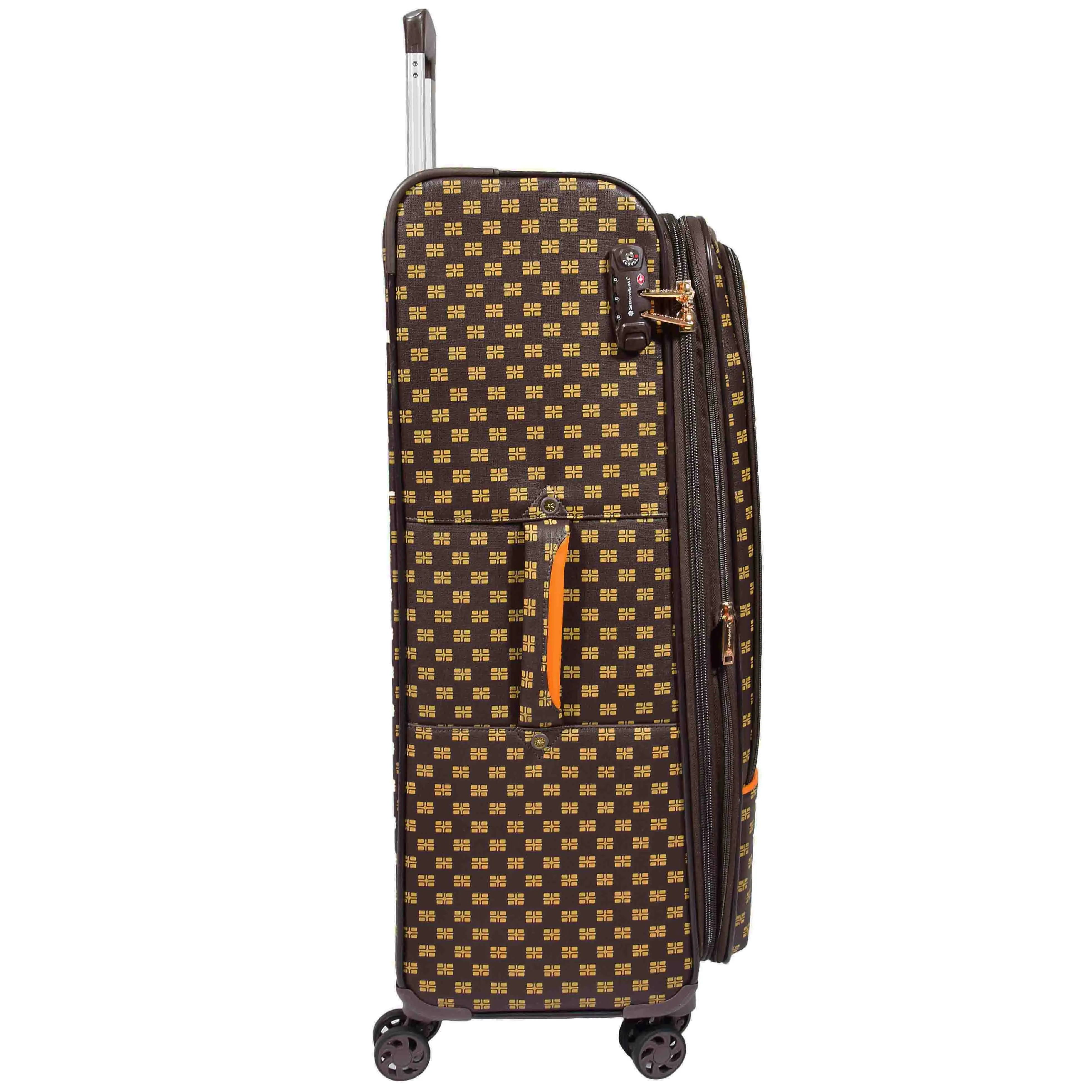 Soft Case 4 Wheeled Expandable PVC Luggage Nagasaki Brown